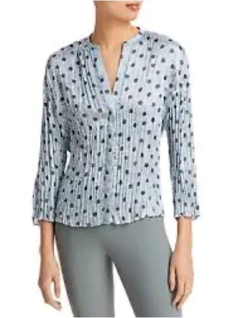 Vince Light Blue Blouse with Rosette Print